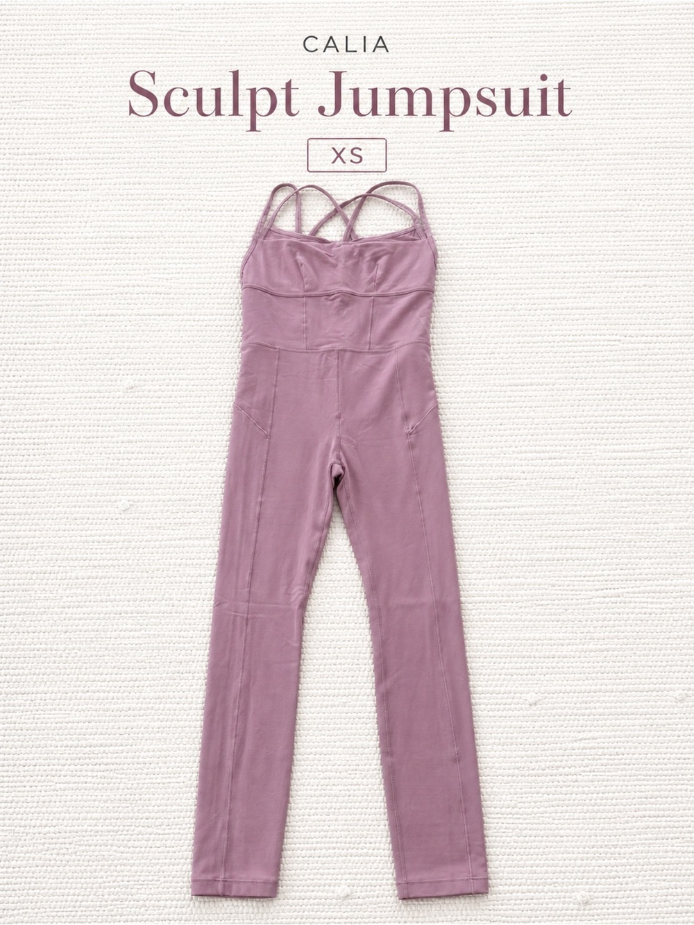 CALIA Sculpt Jumpsuit Pink XS Built-In Bra Strappy Back Activewear